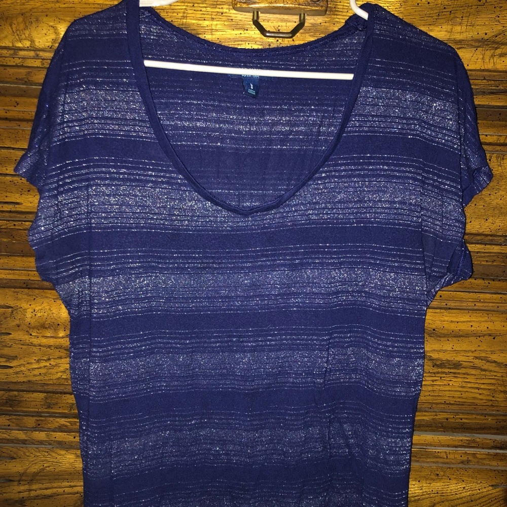 Short sleeve basic tee with simmer stripes